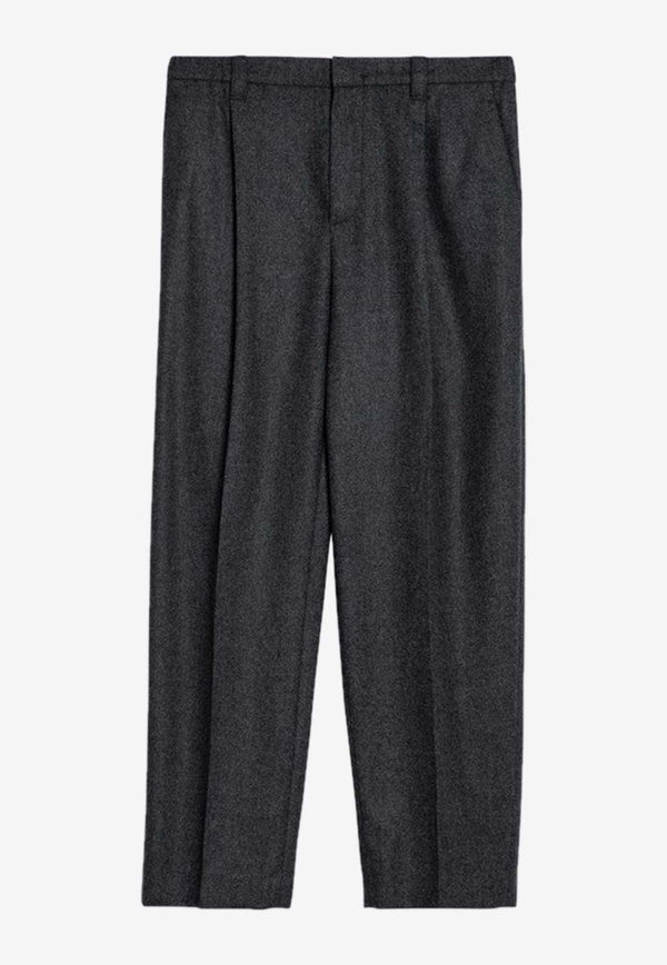 Wool-Blend Tailored Pants