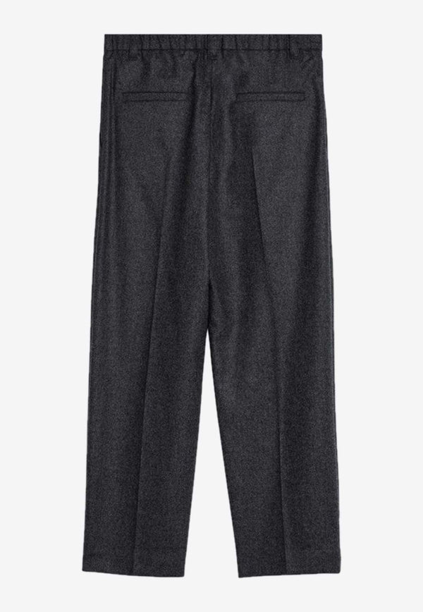 Wool-Blend Tailored Pants