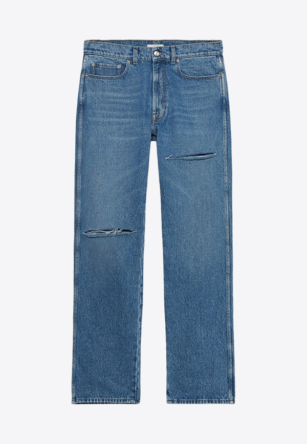 Straight-Leg Distressed Jeans