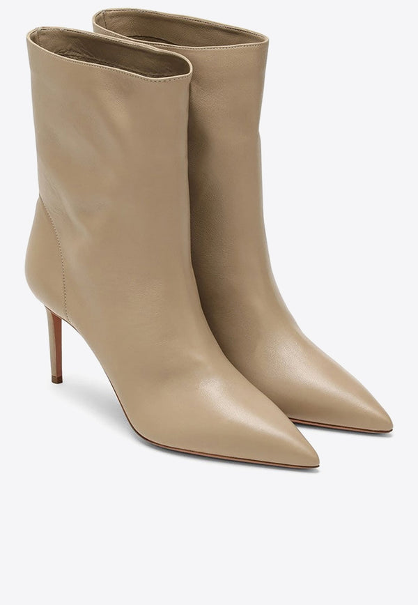 90 Pointed-Toe Leather Ankle Boots