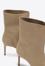 90 Pointed-Toe Leather Ankle Boots