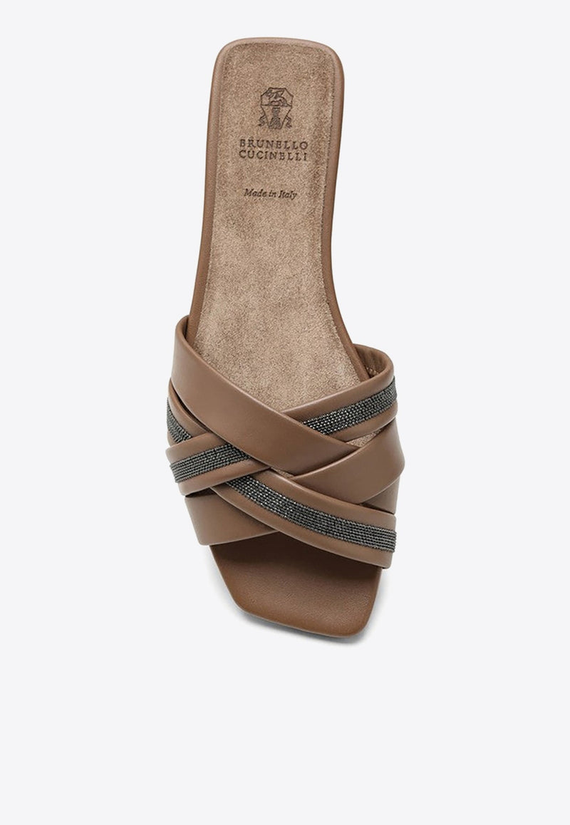 Interwoven Leather Flat Sandals