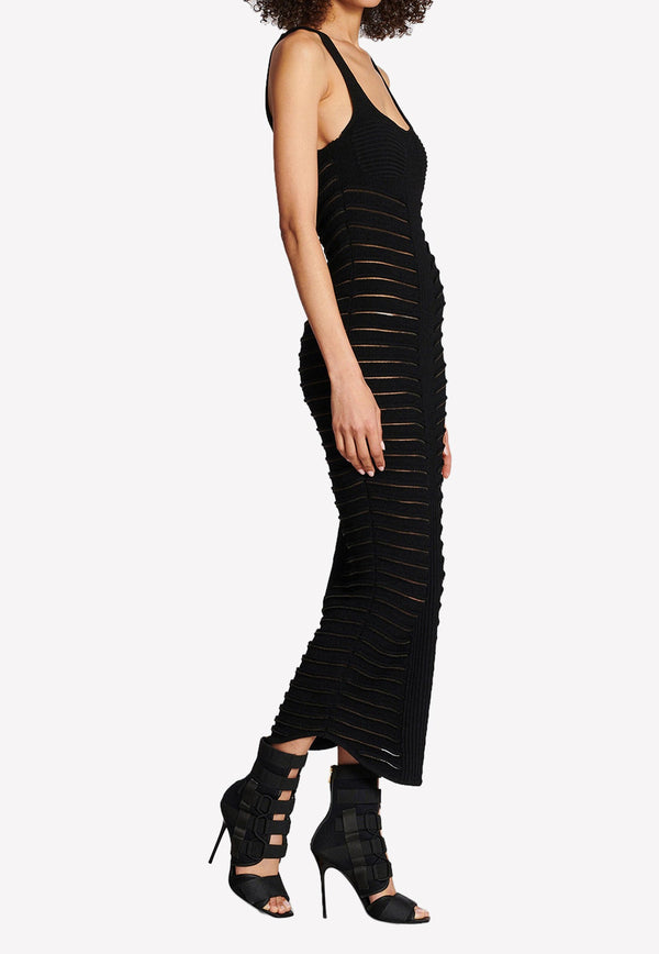 Knitted Semi-Sheer Midi Dress