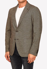 Single-Breasted Herringbone Jacket