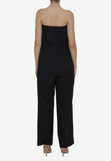 Strapless Tailored Jumpsuit with EKD Embroidery