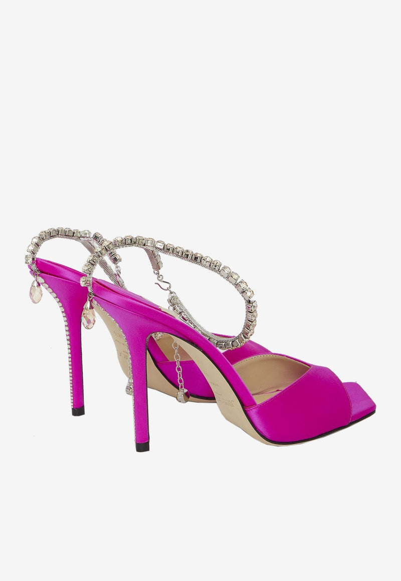 Saeda 100 Crystal-Embellished Satin Sandals