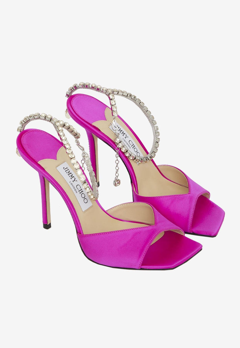 Saeda 100 Crystal-Embellished Satin Sandals