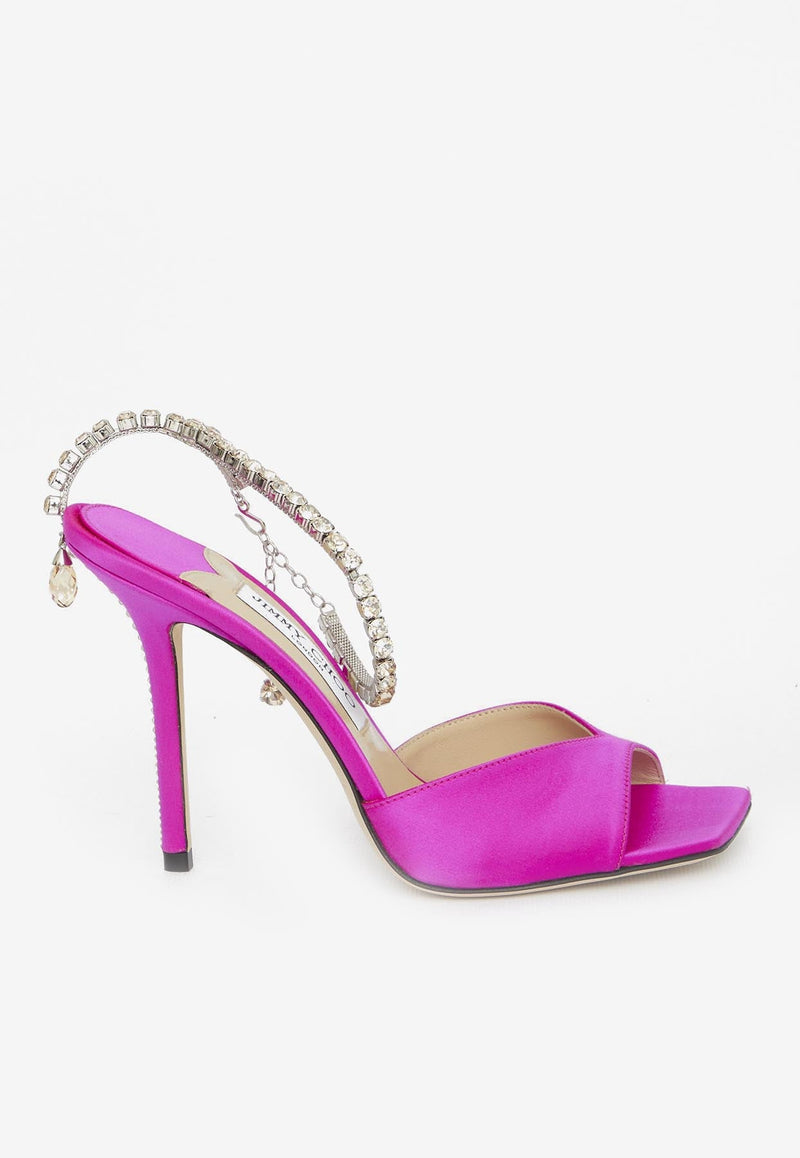 Saeda 100 Crystal-Embellished Satin Sandals