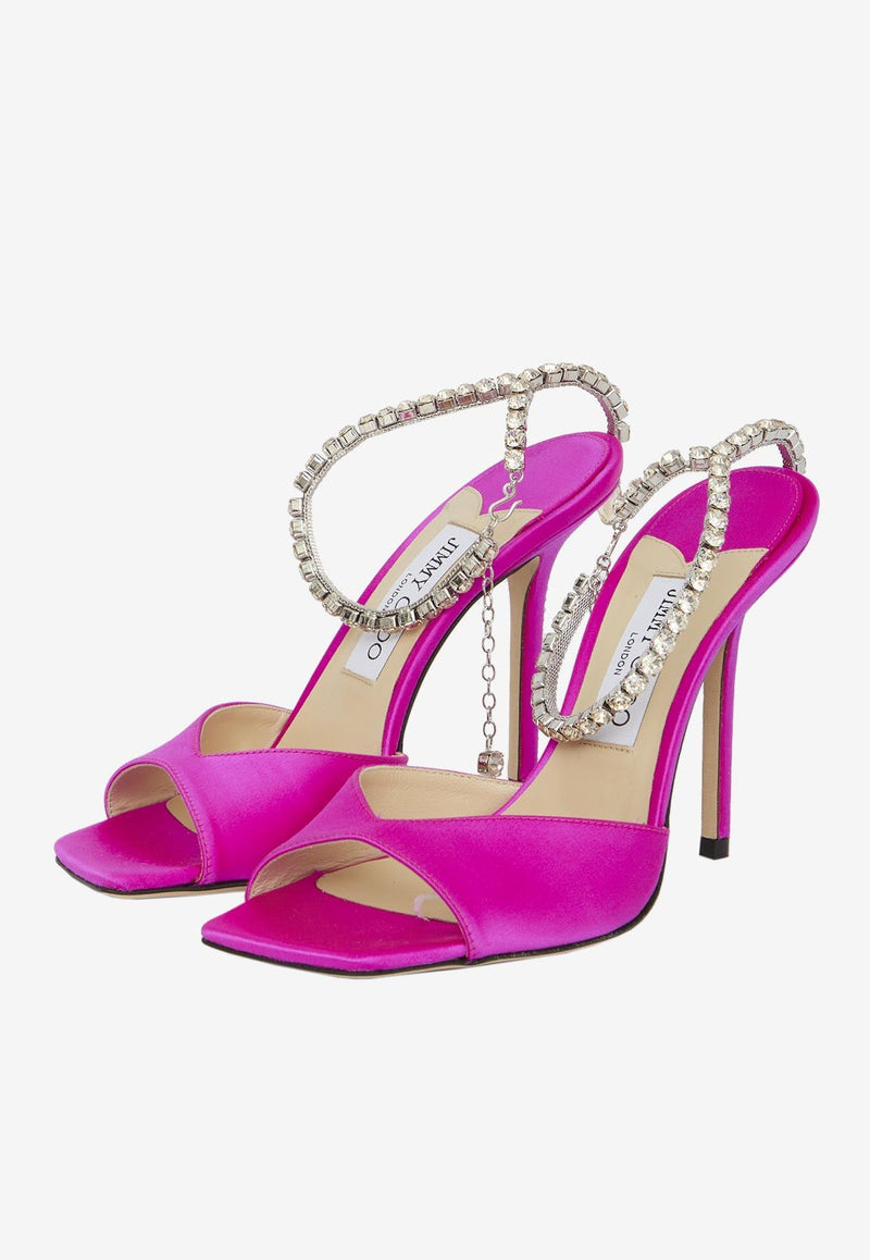 Saeda 100 Crystal-Embellished Satin Sandals