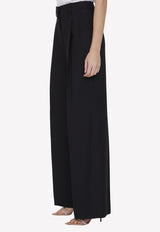 Wide-Leg Tailored Wool Pants