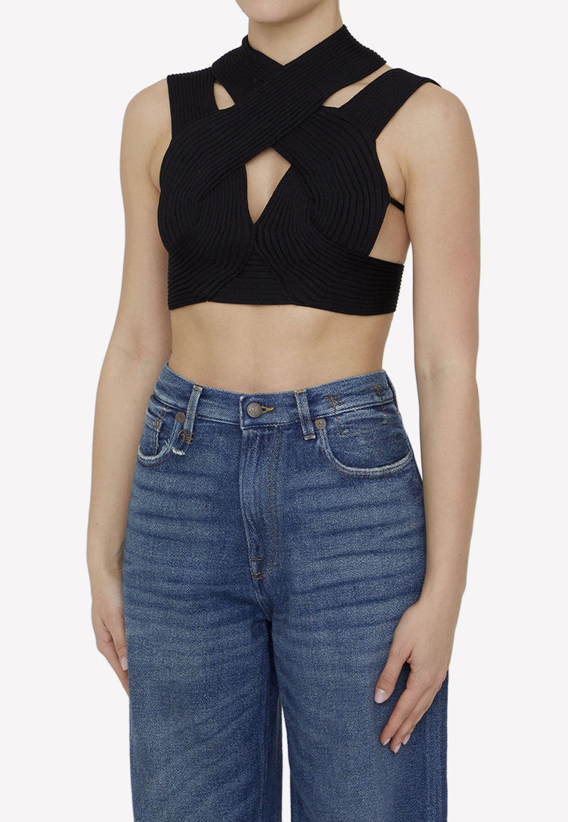 Geometric Knit Cropped Top