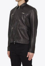 Zip-Up Leather Jacket