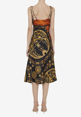 Ornament-Print Midi Dress