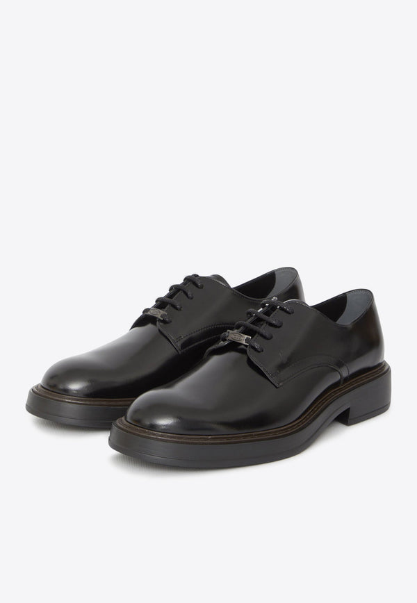 Semi-Shiny Leather Oxford Shoes
