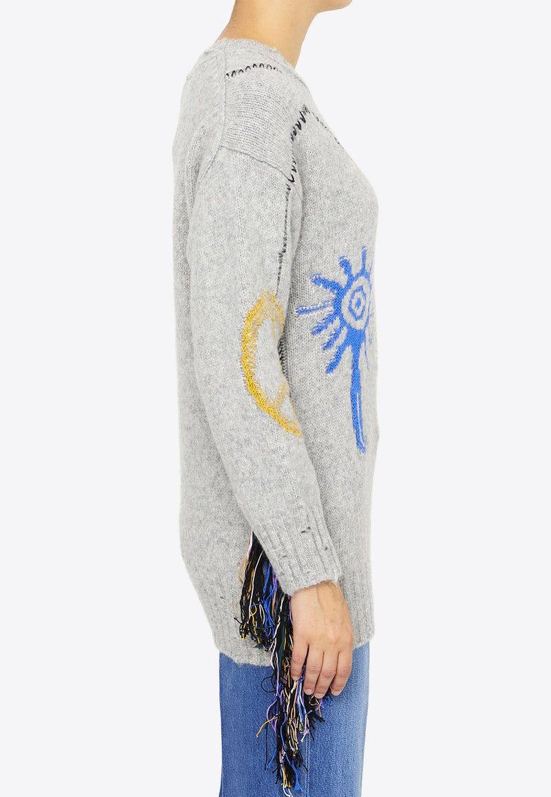 Folk Embroidery Sweater in Alpaca Blend