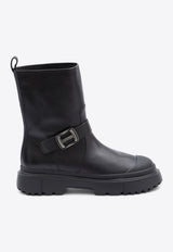 H619 Biker Boots in Leather