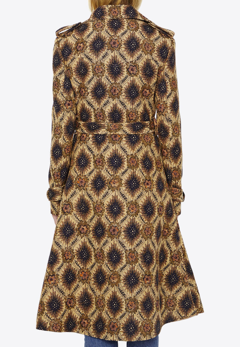 Double-Breasted Jacquard Coat