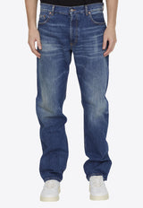 Straight-Leg Washed Jeans