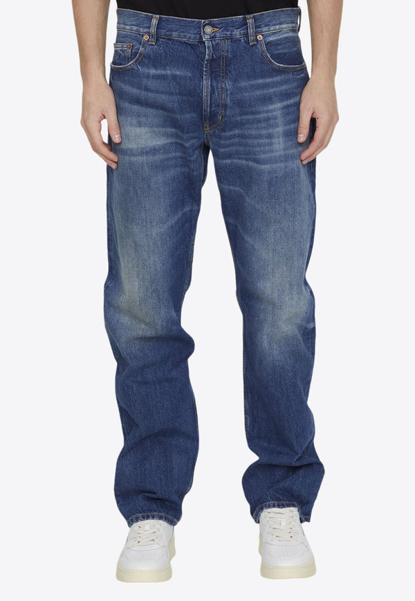 Straight-Leg Washed Jeans