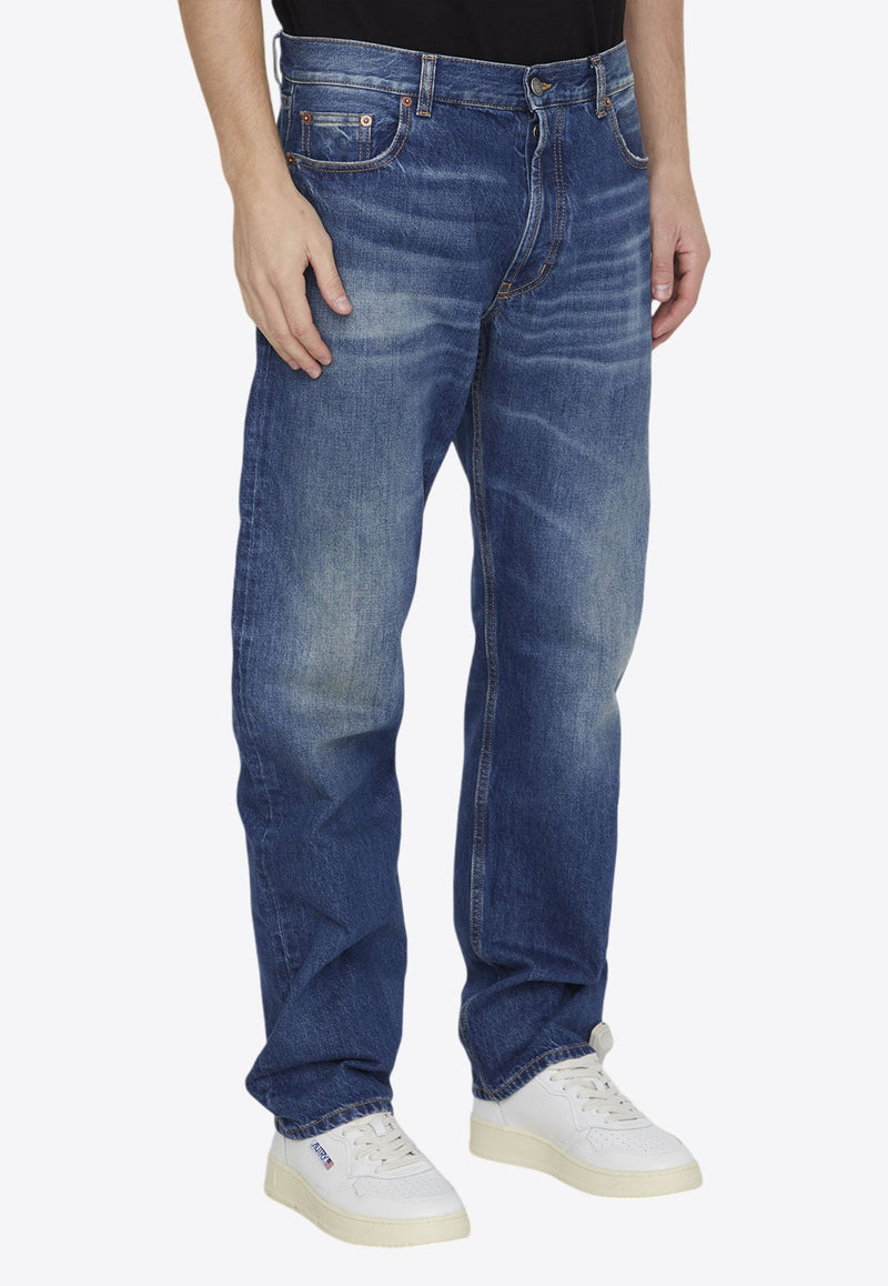 Straight-Leg Washed Jeans