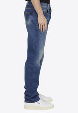 Straight-Leg Washed Jeans