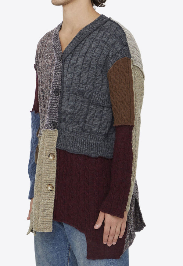 Patchwork Cardigan in Wool Blend