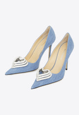 110 Triple Heart Denim Pumps