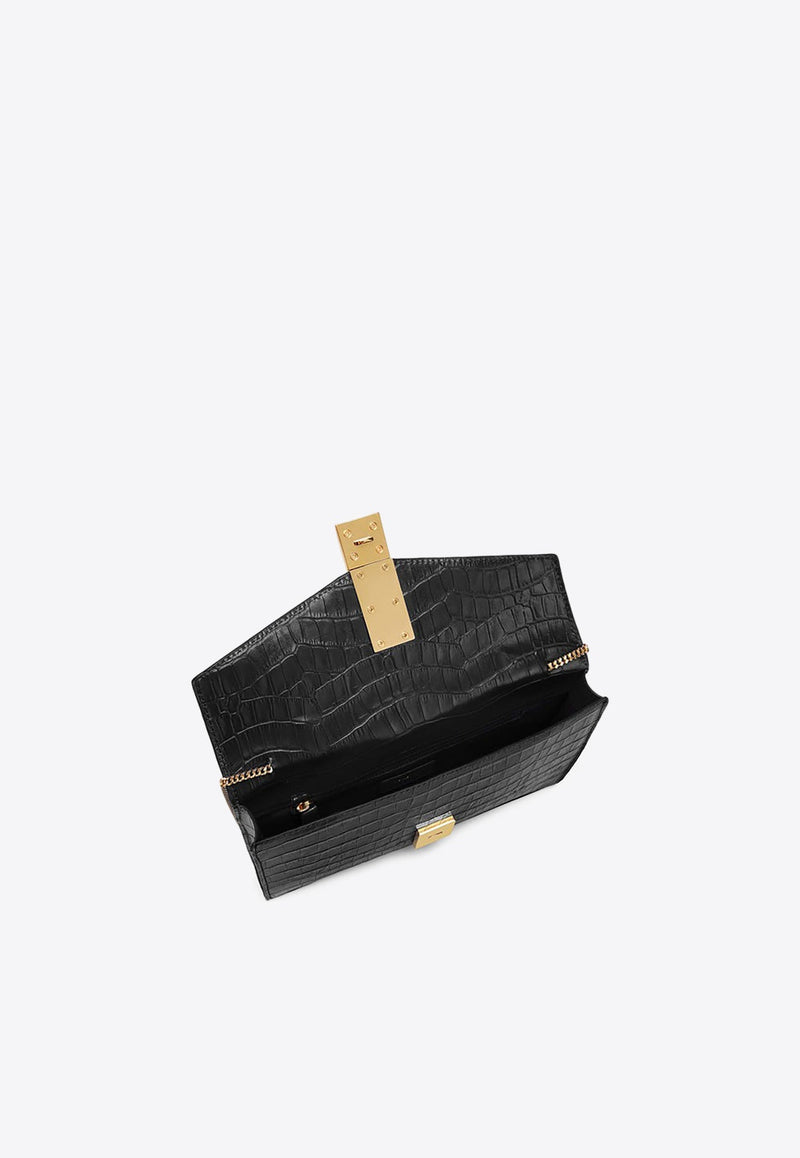 The Vancouver Croc-Embossed Leather Clutch