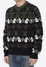 Chess Pattern Crewneck Sweater