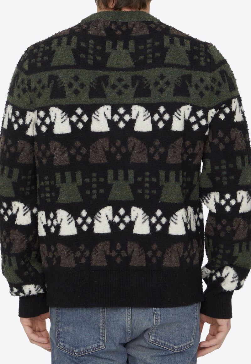 Chess Pattern Crewneck Sweater