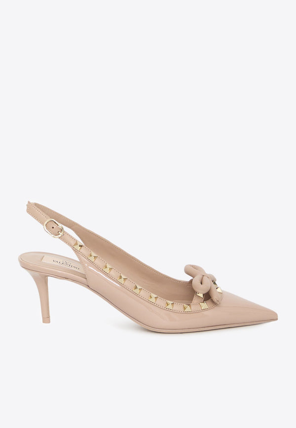 Rockstud 60 Bow Detail Slingback Pumps