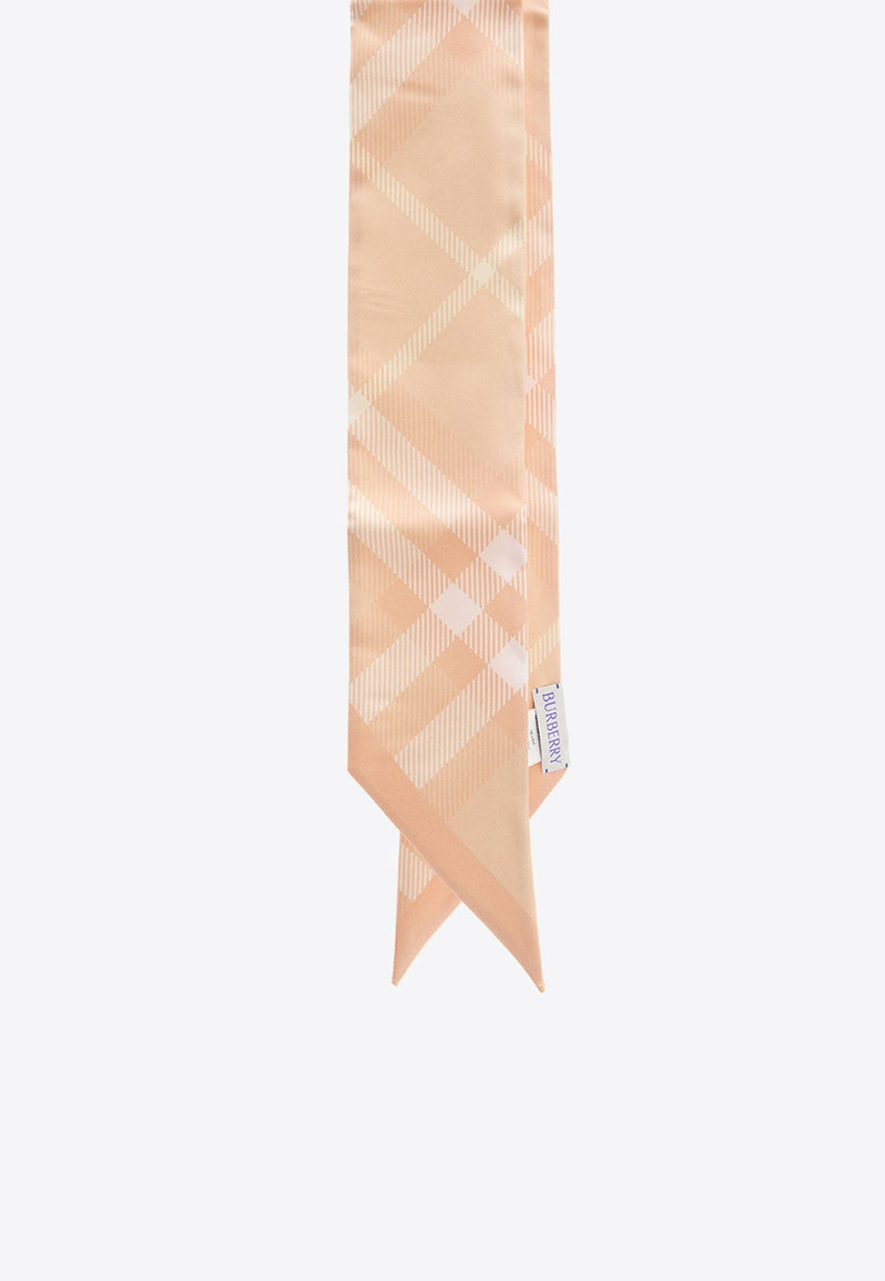 Skinny Check Silk Twill Scarf