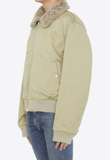 Shearling-Trimmed Bomber Jacket