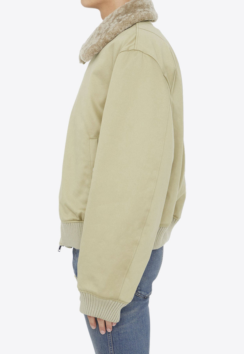 Shearling-Trimmed Bomber Jacket