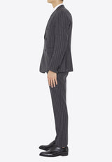 Pinstriped Two-Piece Wool Suit