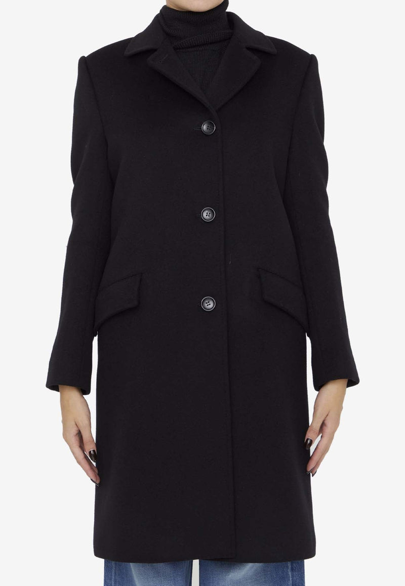 Single-Breasted Wool Coat