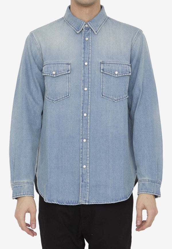 Oversized Buttoned Denim Shirt