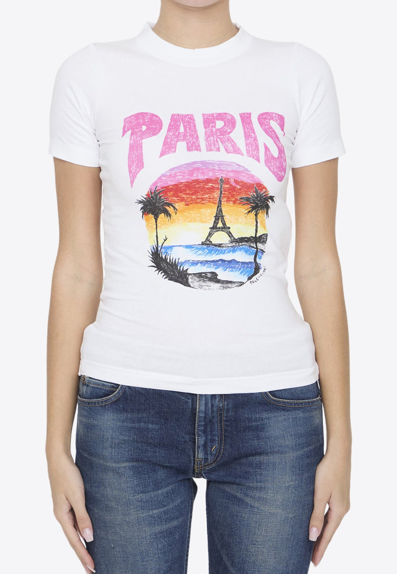 Paris Tropical Print T-shirt