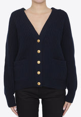 Chunky Ribbed Wool-Blend Cardigan