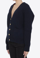 Chunky Ribbed Wool-Blend Cardigan