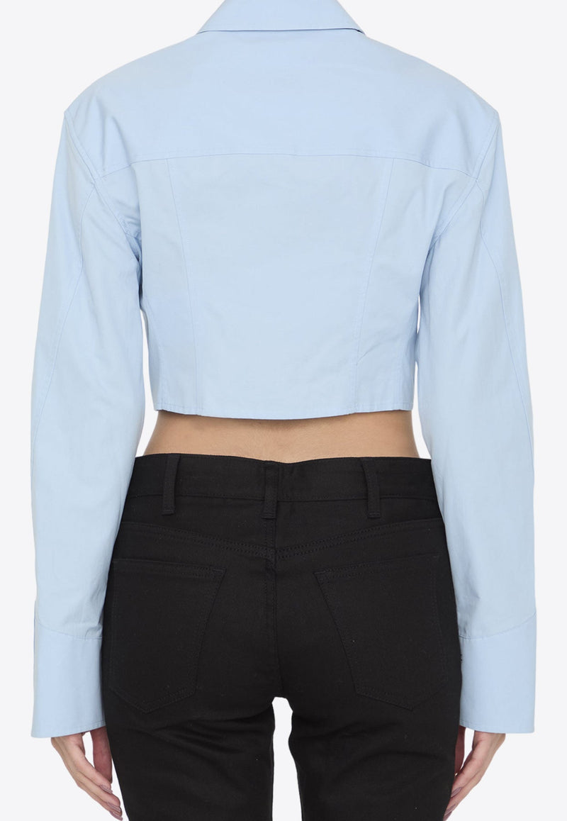 Cropped Structured Long-Sleeved Shirt