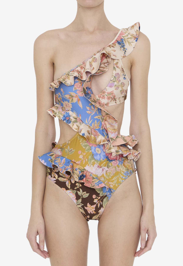 August Patchwork One-Piece Swimsuit