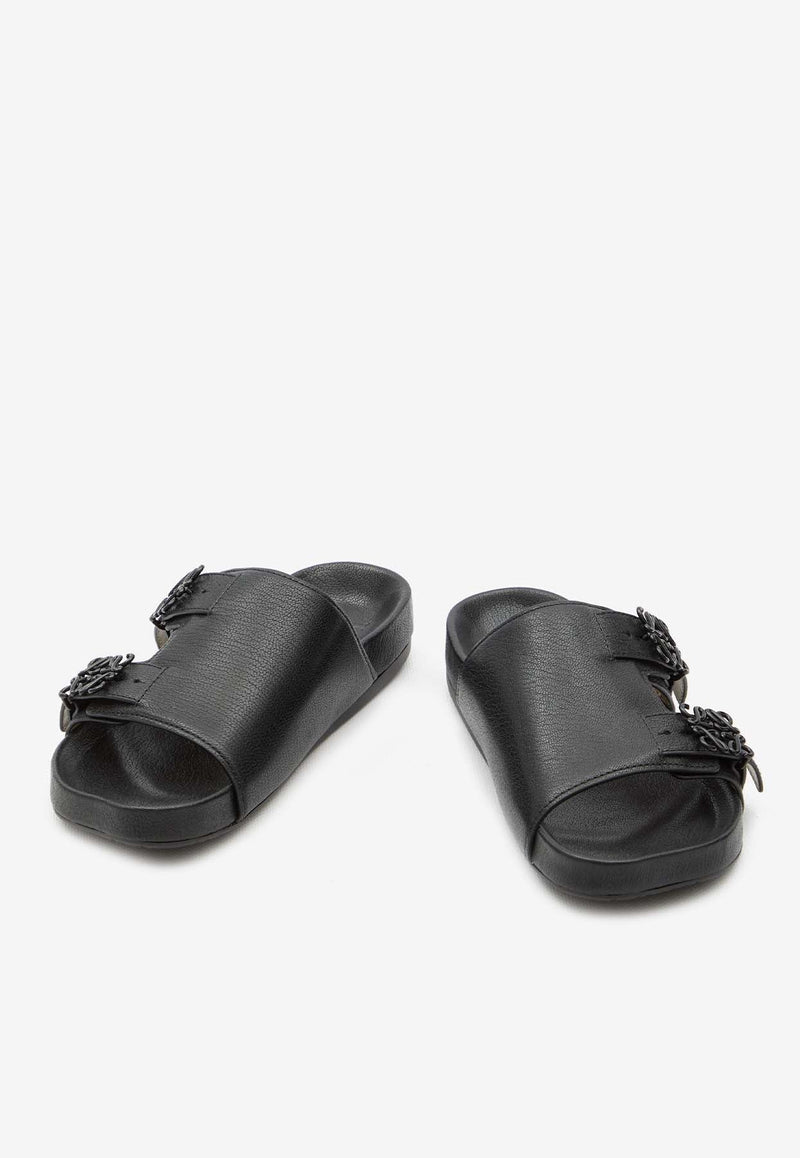 Ease Leather Double-Strap Slides