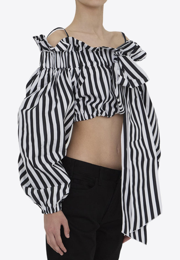 Striped Off-Shoulder Cropped Top