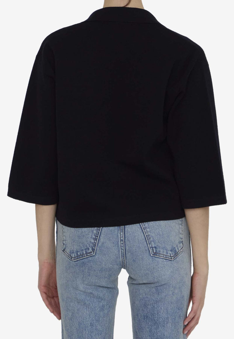 VLogo Knit Top in Virgin Wool