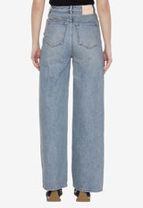 Washed High-Waisted Jeans