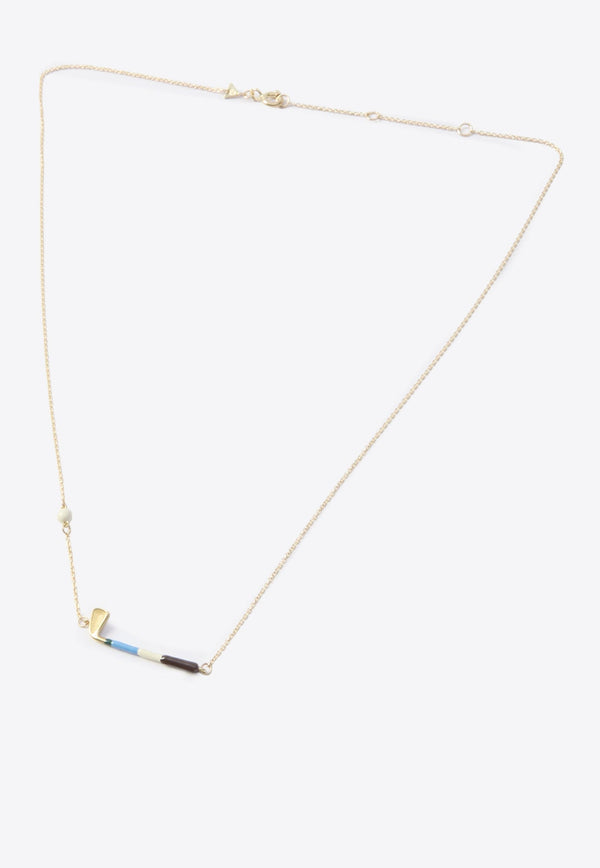 9-Karat Yellow Gold Golf Pelota Necklace