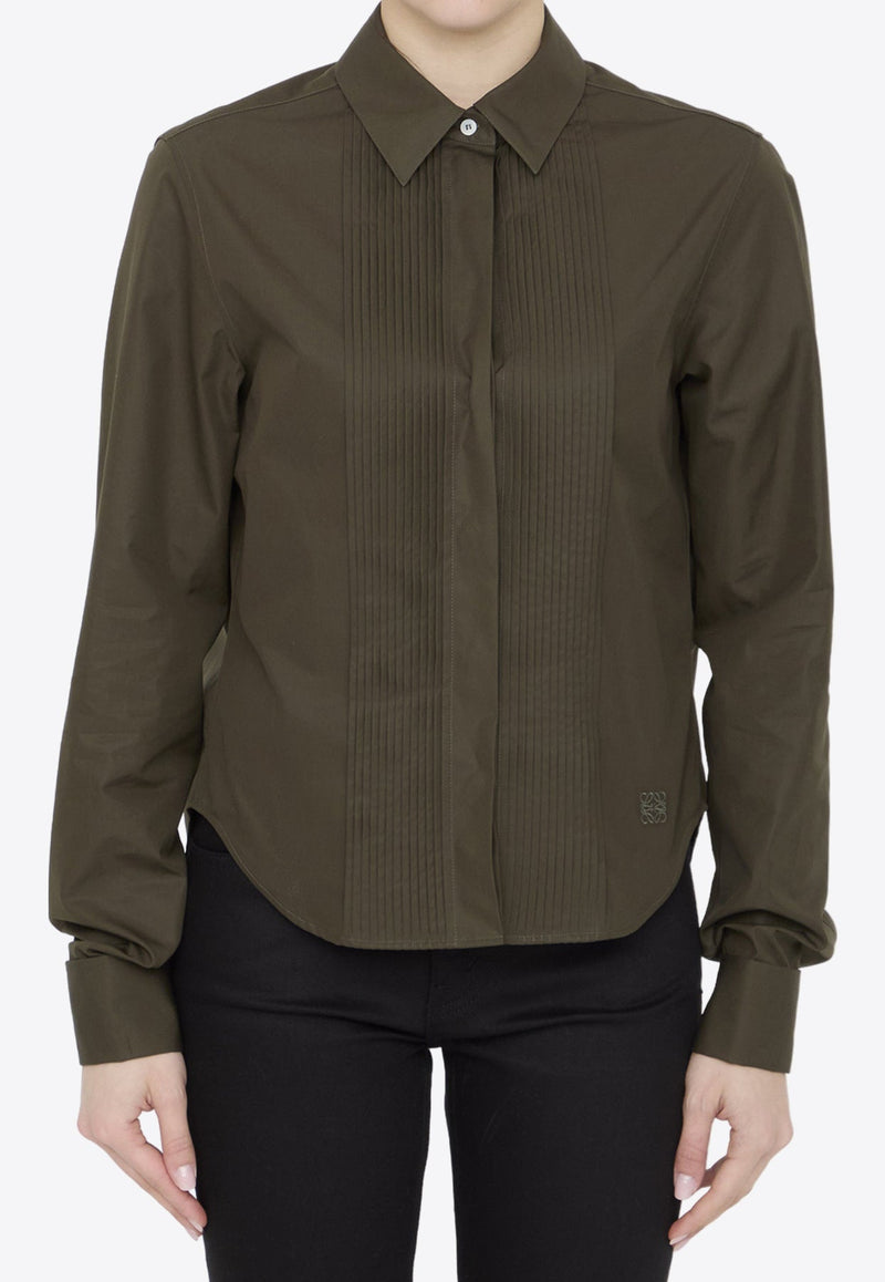 Pleated Yoke Long-Sleeved Shirt