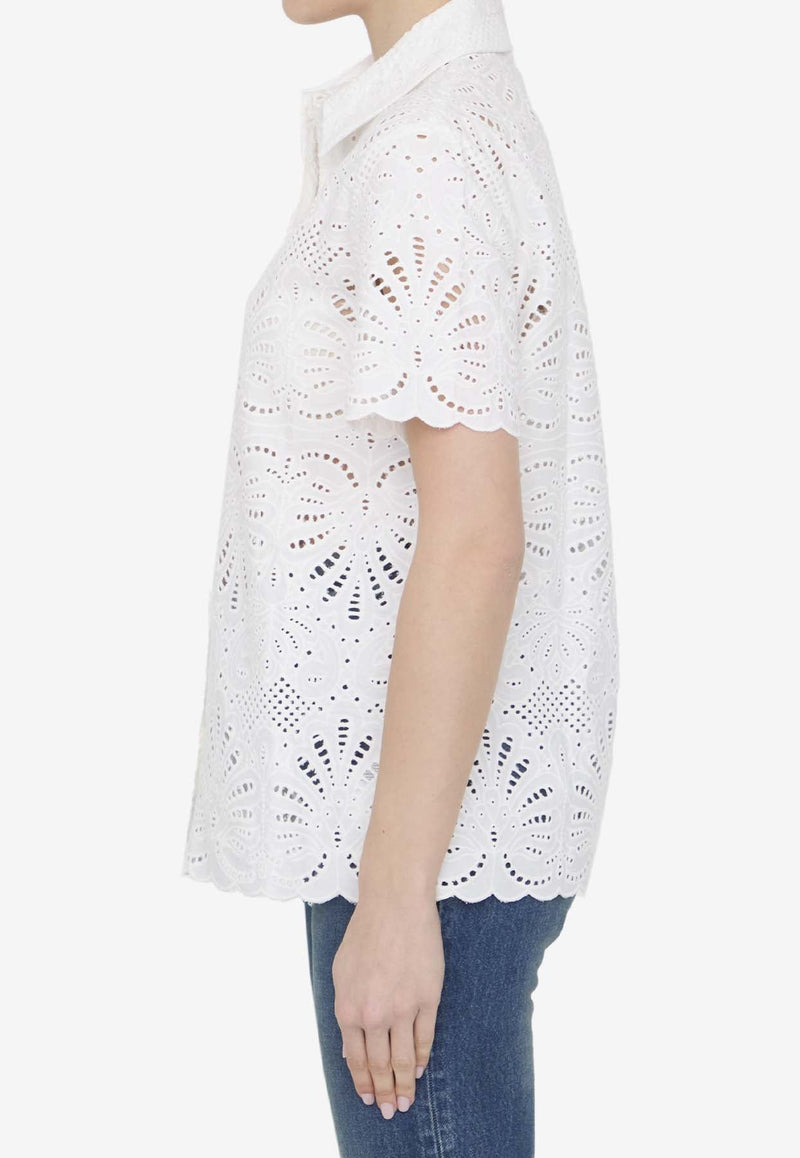 Sangallo Lace Short-Sleeved Shirt