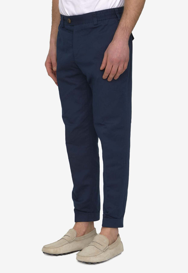 Tapered-Leg Linen-Blend Pants